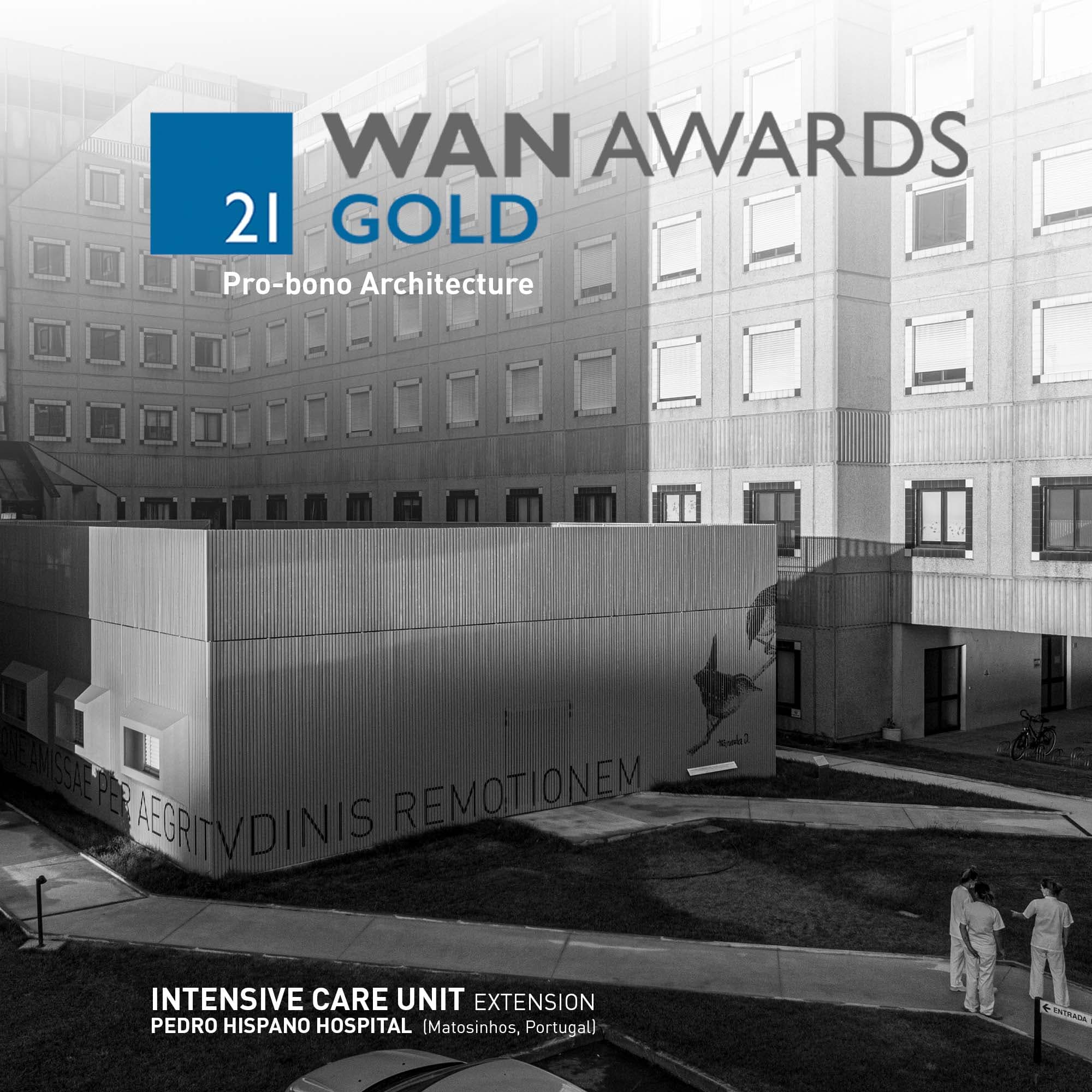 UCI do Hospital Pedro Hispano conquista Ouro na categoria pro-bono dos WAN Awards 2021